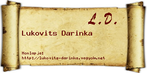Lukovits Darinka névjegykártya